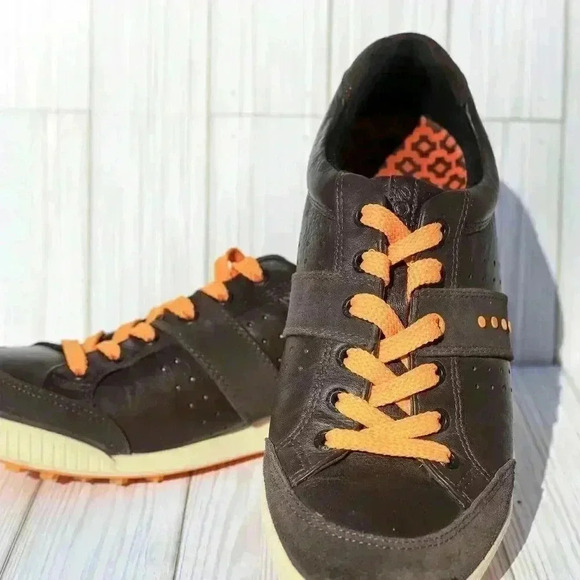 ECCO Men's Golf Shoes Size 42 Brown Leather Hydromax Excellent Condition - Picture 2 of 12